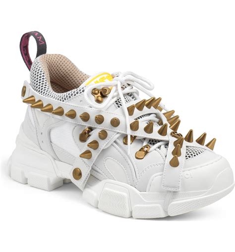 gucci tennis shoes with spikes|Gucci flashtrek diamond.